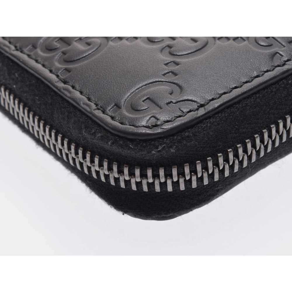 Gucci Guccissima Round Organizer Calfskin Black Long Wallet - Picture 6 of 8